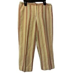 Larry Levine Sport Cream/Stripe Linen/Rayon Lined Womens 12